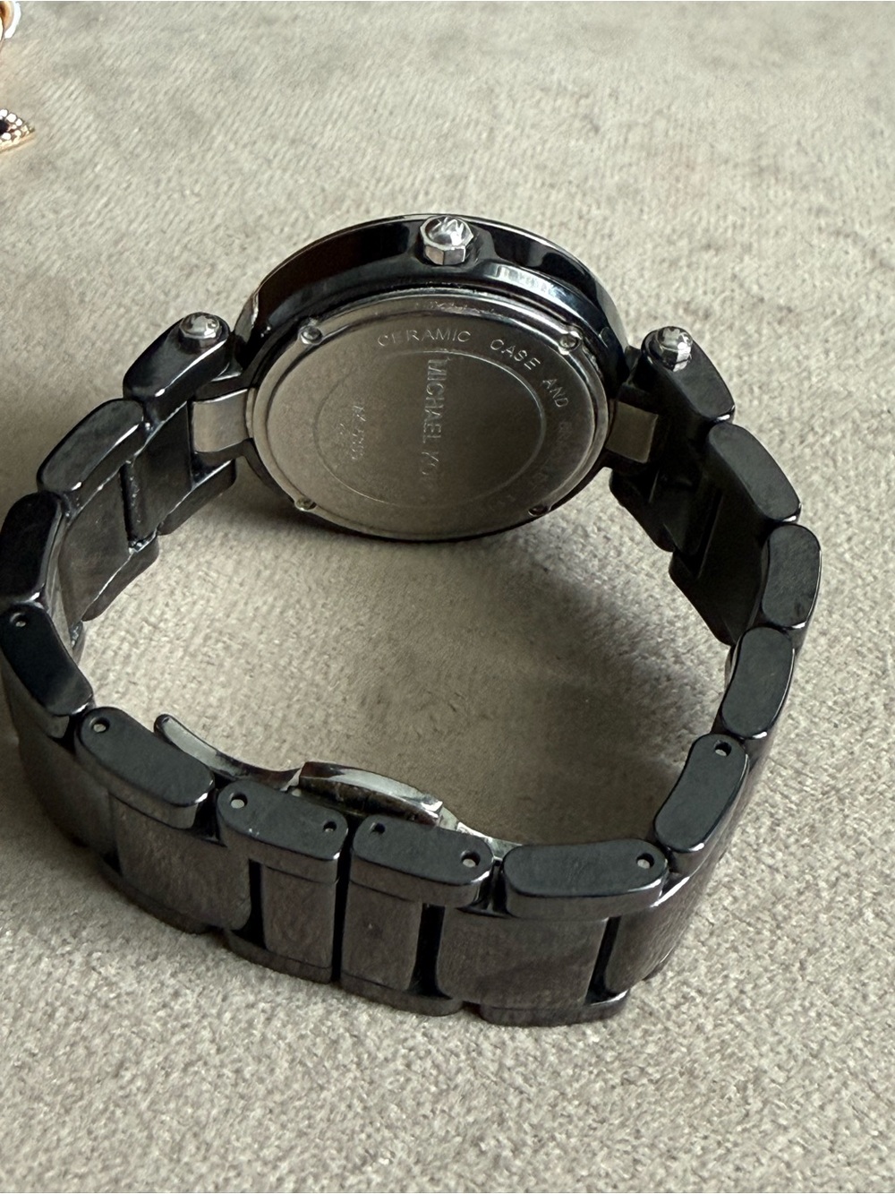 Michael Kors Black Dial Silver Crystal Bezel Bracelet Watch - Picture 6 of 7